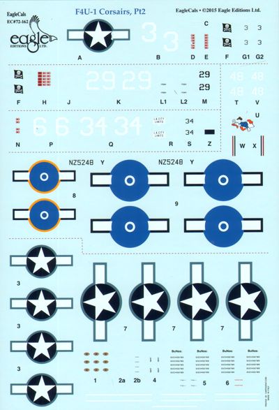 Eagle Cal 72162 1:72 Vought F4U-1 Corsairs