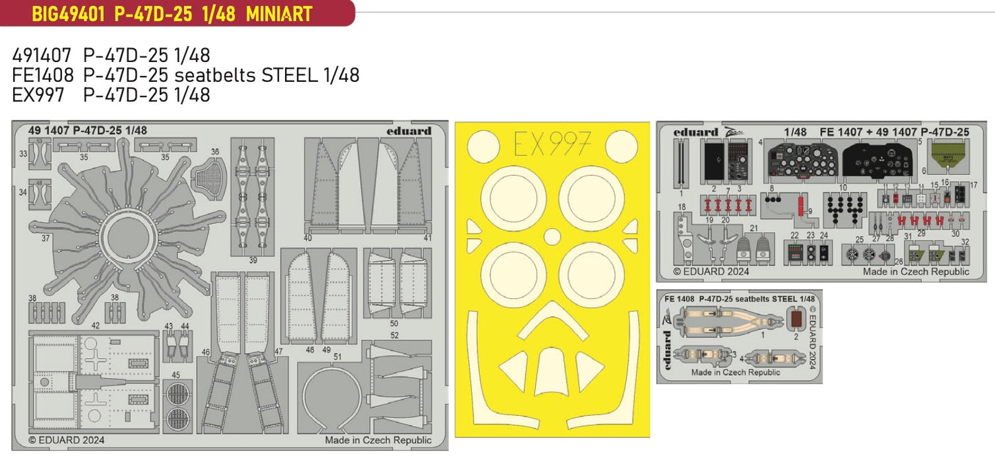 Eduard Big-Ed BIG49401 1:48 Republic P-47D-25 Thunderbolt