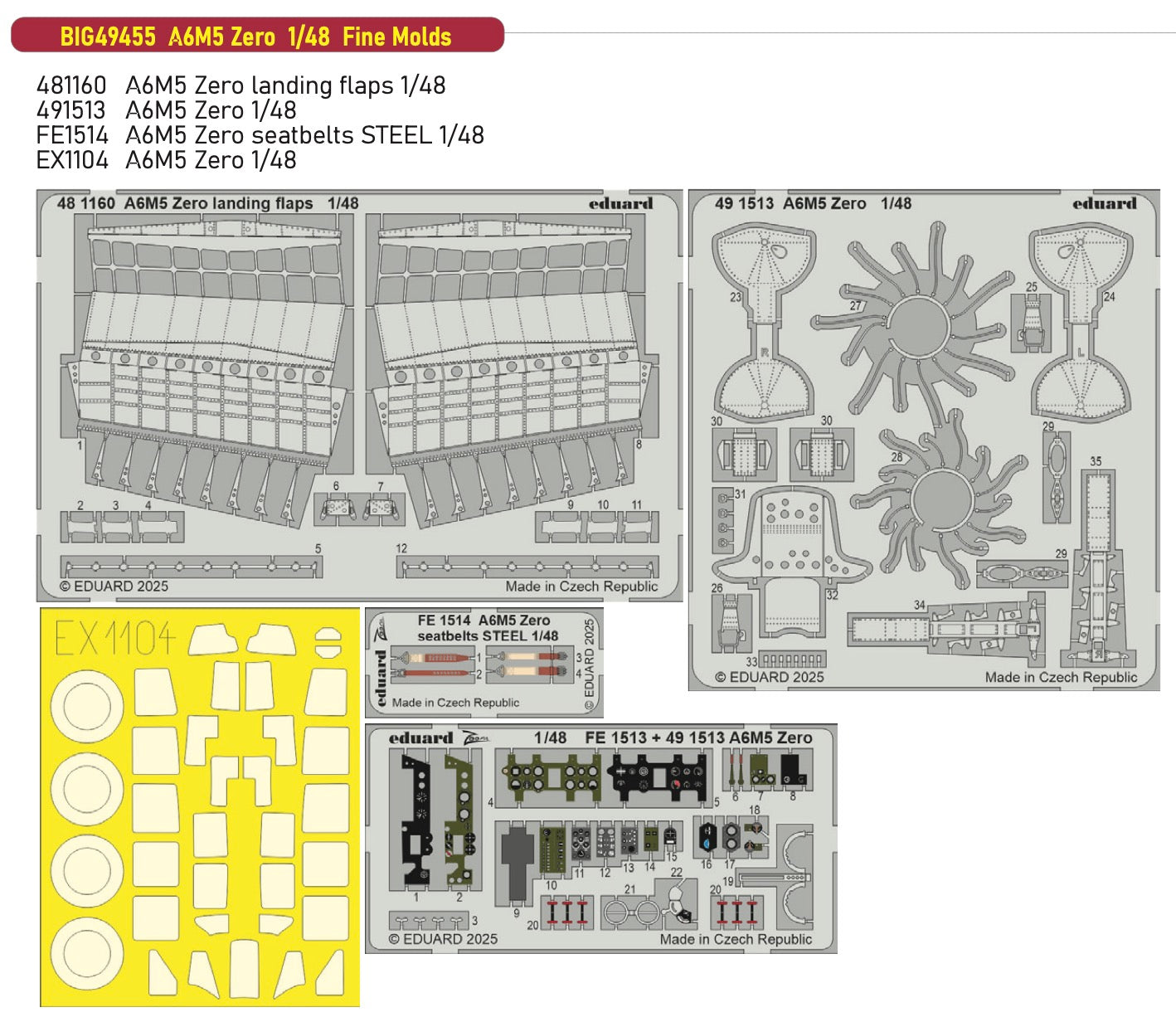 Eduard Big-Ed BIG49455 1:48 Mitsubishi A6M5 Zero 1/48