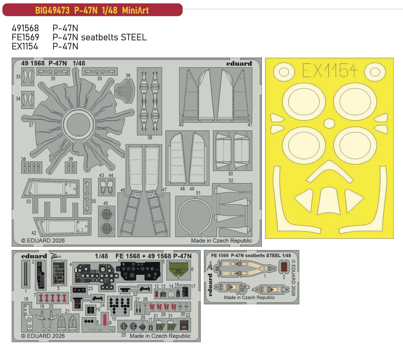 Eduard Big-Ed BIG49473 1:48 Republic P-47N Thunderbolt