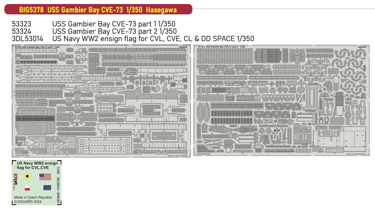 Eduard Big-Ed BIG5378 1:350 USS Gambier Bay CVE-73