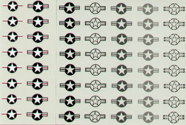 Experts Choice 4808 1:48 US. National Insignia 16mm x 9mm 7 different styles. 2 Hi vis, 5 low vis