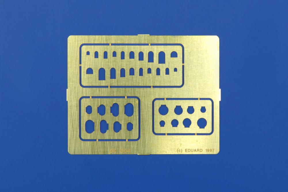 Eduard 00004 Covers and Hinges templates. Assorted sizes
