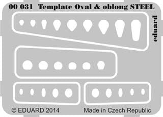 Eduard 00031 1:144, 1:32, 1:48, 1:72 Template ovals & oblong STEEL