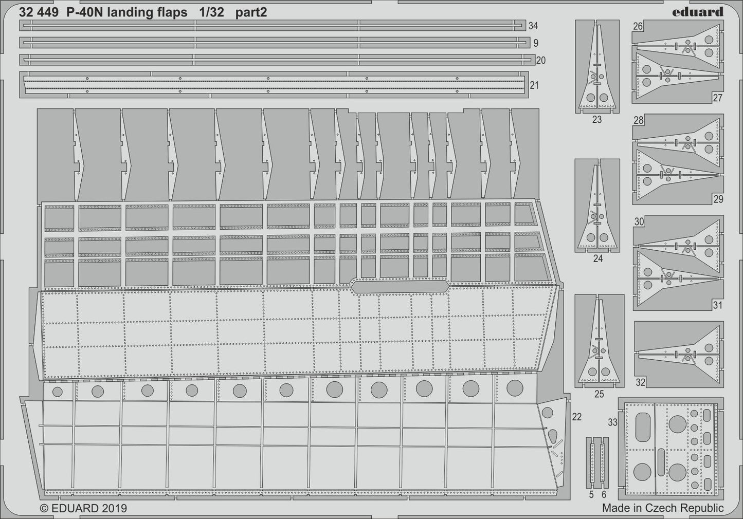 Eduard 32449 1:32 Curtiss P-40N Warhawk landing flaps