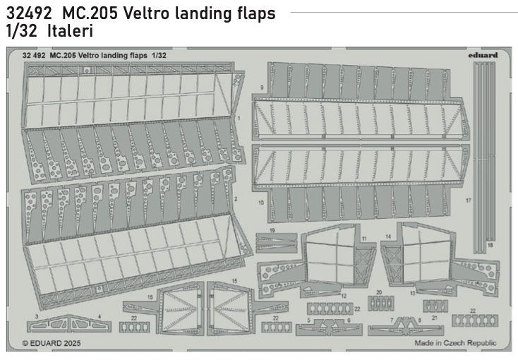 Eduard 32492 1:32 Macchi MC.205 Veltro landing flaps