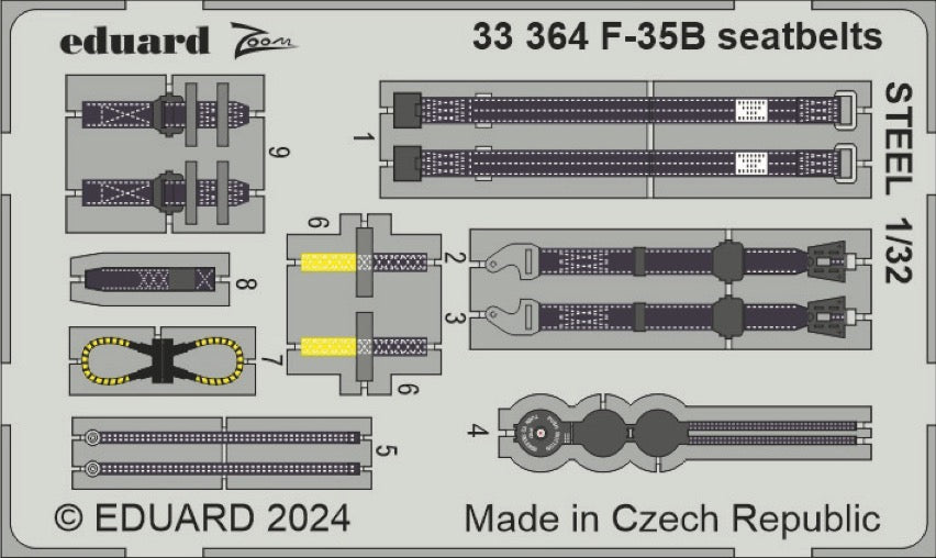 Eduard 33364 1:35 F-35B seatbelts STEEL