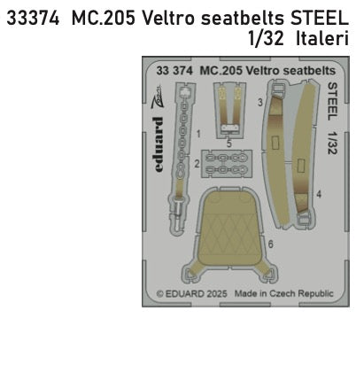 Eduard 33374 1:32 Macchi MC.205 Veltro seatbelts STEEL