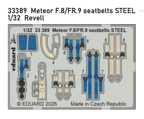 Eduard 33389 1:32 Gloster Meteor F.8/FR.9 seatbelts STEEL