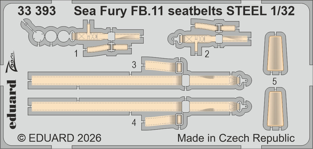 Eduard 33393 1:32 Hawker Sea Fury FB.11 seatbelts STEEL