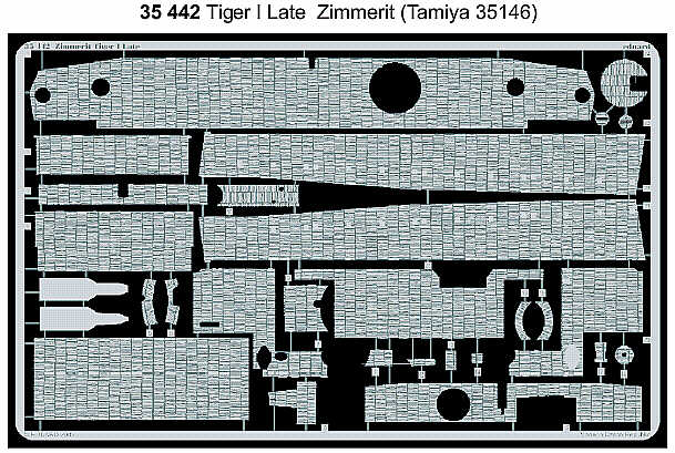 Eduard 35442 1:35 Zimmerit Pz.Kpfw.VI Tiger I Late for Tamiya 35146