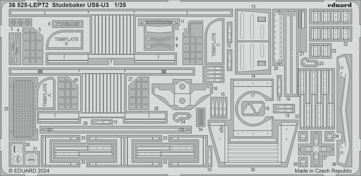 Eduard 36525 1:35 Studebaker US6-U3 (designed to be used with ICM kits)