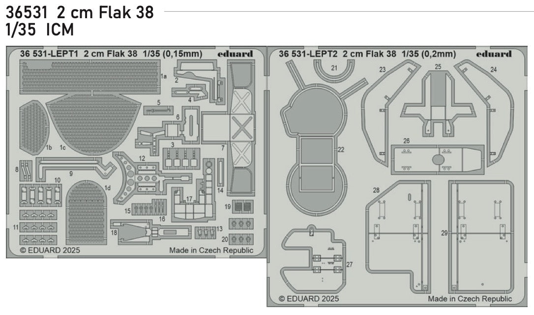 Eduard 36531 1:35 Sd.Kfz.3b with Flak 38 Truppenluftschutzwagen