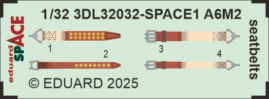 Eduard ED3DL32032 1:32 Mitsubishi A6M2 Zero seatbelts SPACE 1/32