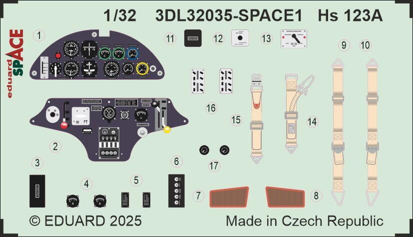 Eduard 3DL32035 1:32 Henschel Hs-123A SPACE