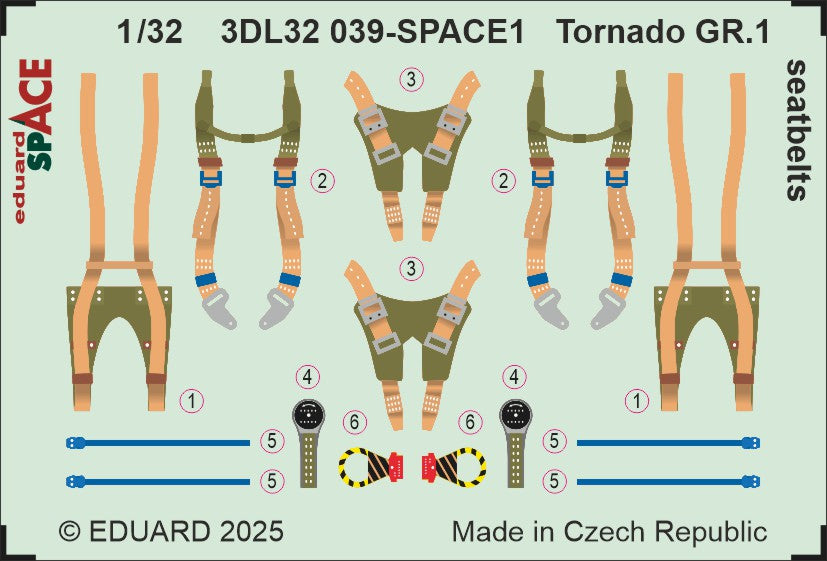 Eduard 3DL32039 1:32 Panavia Tornado GR.1 seatbelts SPACE set