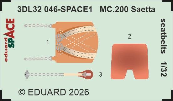 Eduard 3DL32046 1:32 Macchi C.200 Saetta Seatbelts SPACE