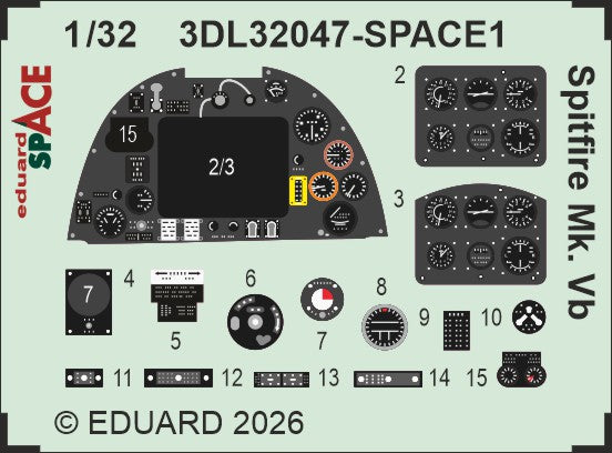 Eduard 3DL32047 1:32 Supermarine Spitfire Mk.Vb SPACE