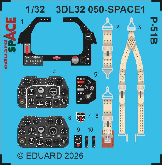 Eduard 3DL32050 1:32 North-American P-51B SPACE