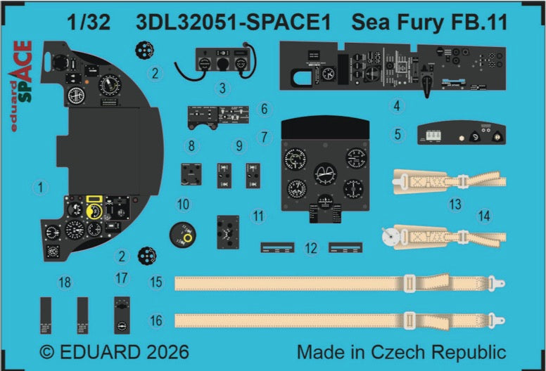 Eduard 3DL32051 1:32 Hawker Sea Fury FB.11 SPACE