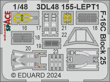 Eduard 3DL48155 1:48 F-16C Block 25 SPACE