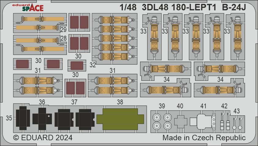 Eduard 3DL48180 1:48 Consolidated B-24J Liberator SPACE