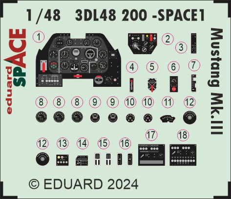 Eduard 3DL48200 1:48 North-American Mustang Mk.III Space