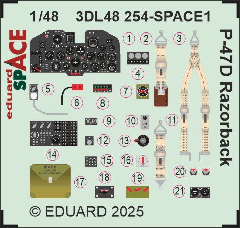 Eduard 3DL48254 1:48 Republic P-47D Razorback SPACE