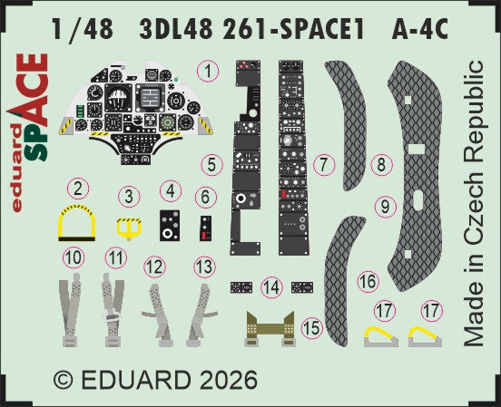 Eduard 3DL48261 1:48 Douglas A-4C Skyhawk SPACE set