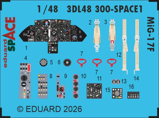 Eduard 3DL48300 1:48 Mikoyan MiG-17F SPACE