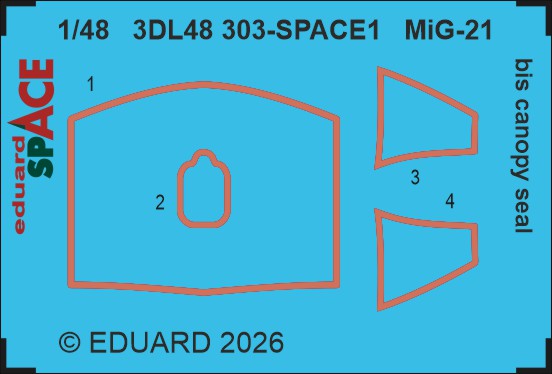 Eduard 3DL48303 1:48 Mikoyan MiG-21bis Canopy Seal SPACE