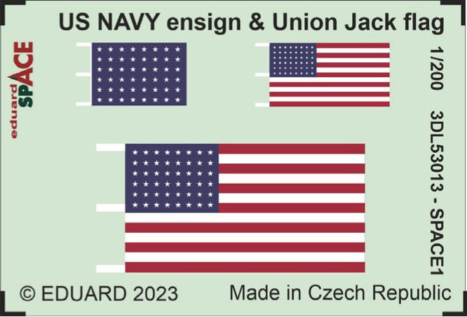 Eduard 3DL53013 1:200 US Navy ensign & union jack flag SPACE