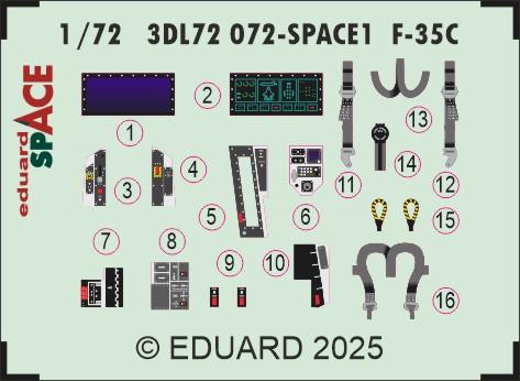 Eduard 3DL72072 1:72 Lockheed-Martin F-35C Lightning II SPACE