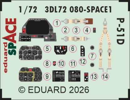 Eduard 3DL72080 1:72 North-American P-51D SPACE set