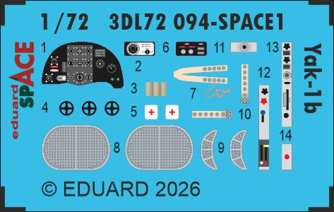 Eduard 3DL72094 1:72 Yakovlev Yak-1b SPACE