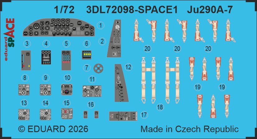 Eduard 3DL72098 1:72 Junkers Ju-290A-7 SPACE