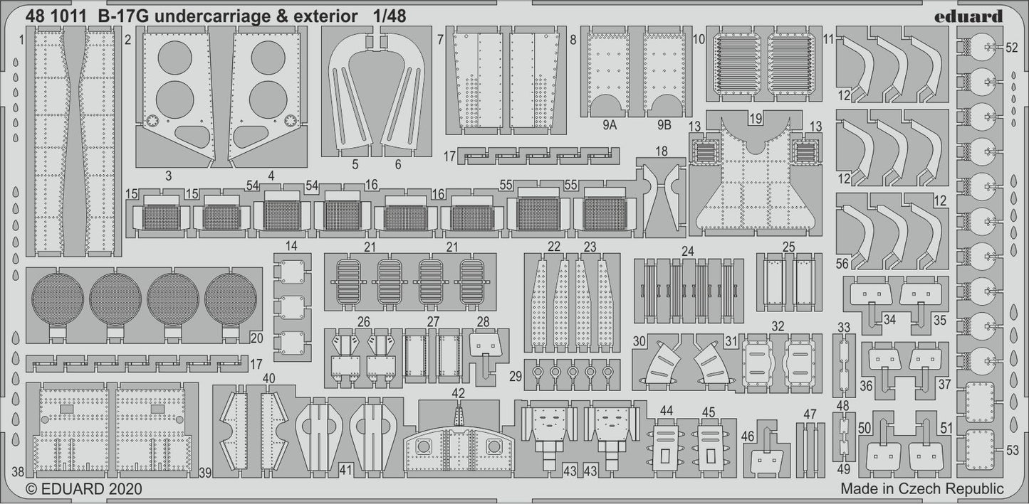 Eduard 481011 1:48 Boeing B-17G Flying Fortress undercarriage & exterior