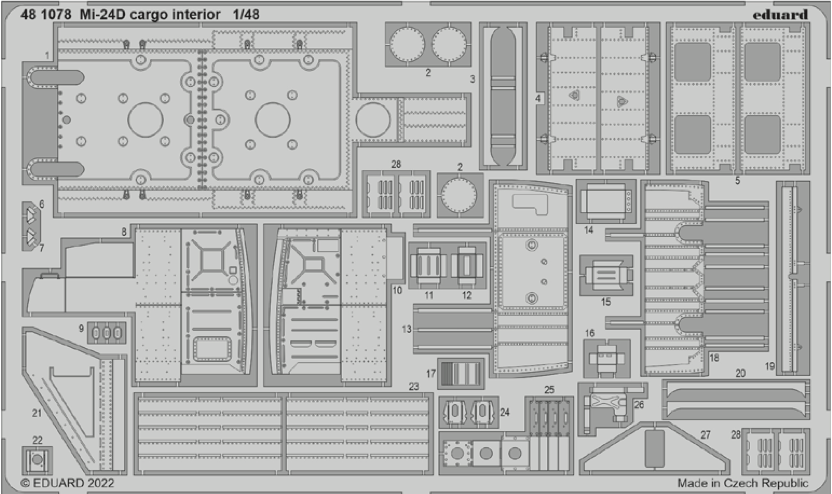 Eduard 481078 1:48 MiL Mi-24D Hind Cargo Interior