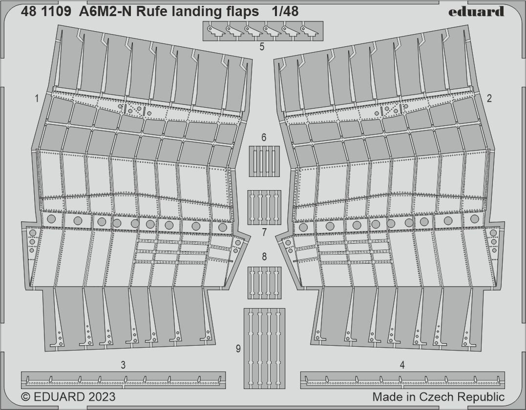 Eduard 481109 1:48 Mitsubishi A6M2-N Rufe landing flaps to be used with Eduard