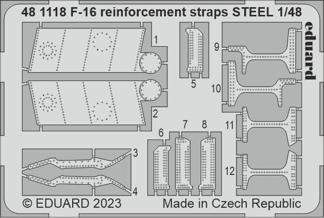 Eduard 481118 1:48 F-16D reinforcement straps STEEL to be used with Kinetic