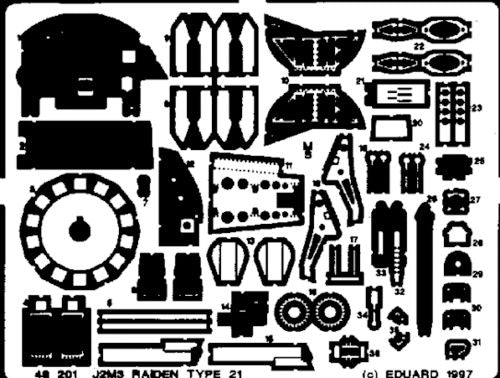 Eduard 48201 1:48 Mitsubishi J2M3 Raiden Jack Detail Set