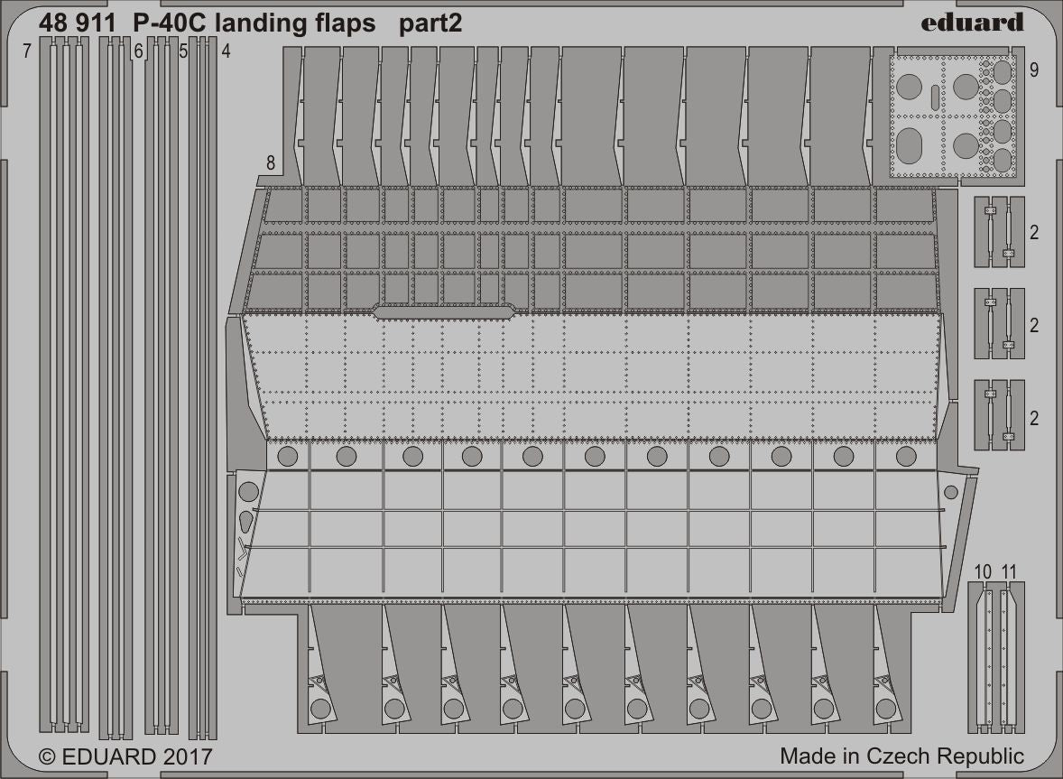Eduard 48911 1:48 Curtiss P-40C (Hawk 81-A2) Flying Tigers landing flaps