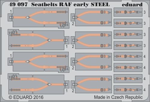 Eduard 49097 1:48 Seatbelts RAF Early STEEL