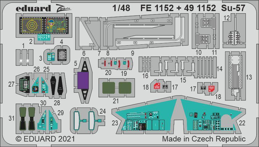 Eduard 491152 1:48 Sukhoi Su-57 Frazor Detailing Set