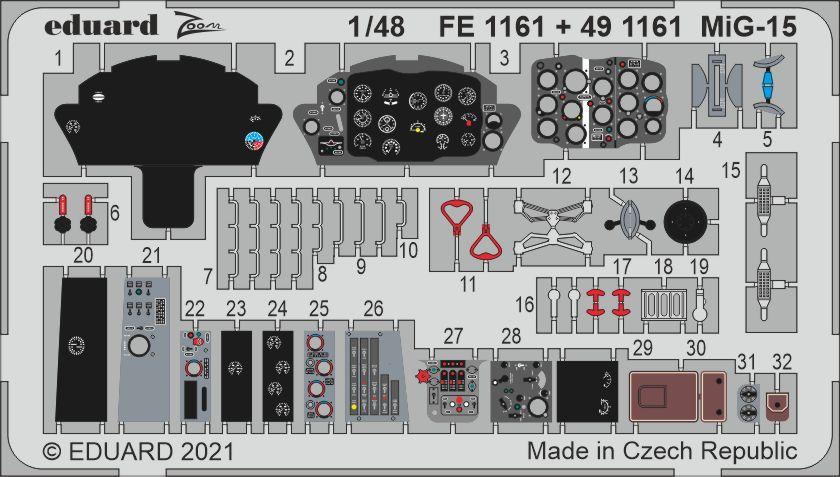 Eduard 491161 1:48 Mikoyan MiG-15 Detailing Set