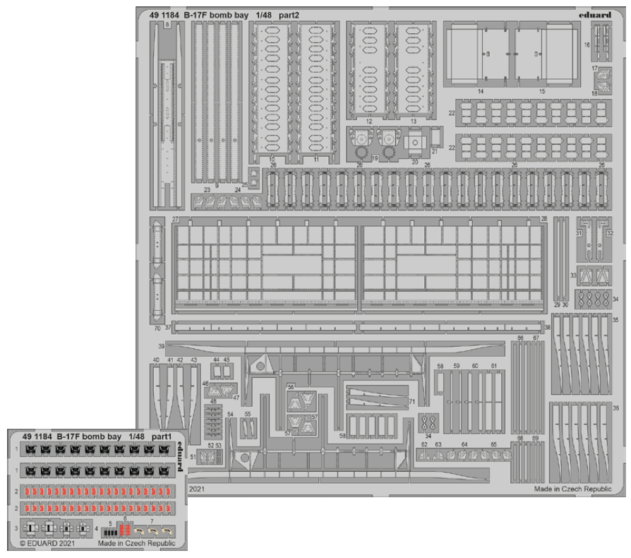Eduard 491184 1:48 B-17F Flying Fortress bomb bay