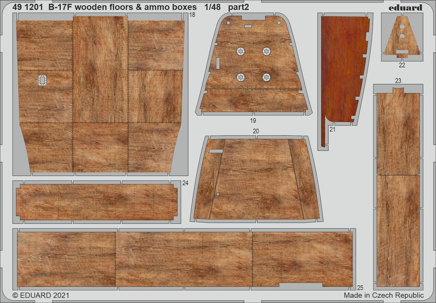 Eduard 491201 1:48 Boeing B-17F Flying Fortress Wooden Floors & Ammo Boxes