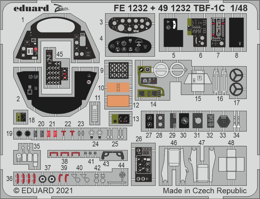 Eduard 491232 1:48 Grumman TBF-1C Avenger Interior