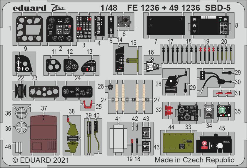 Eduard 491236 1:48 Douglas SBD-5 Dauntless Detailing Set