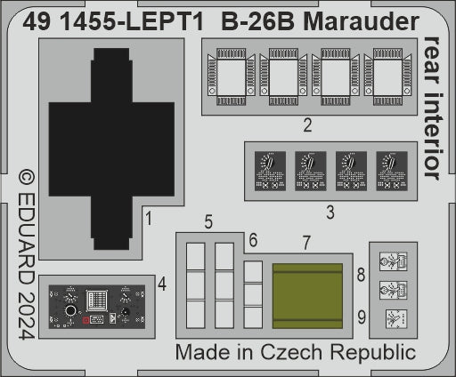 Eduard 491455 1:48 Martin B-26B Marauder rear interior